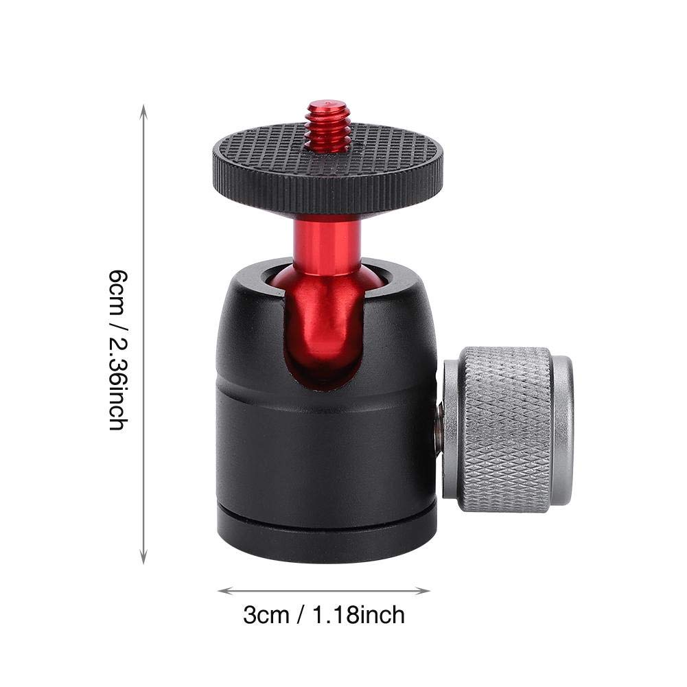 Oumij Tripod Ball Head Mini Aluminum Alloy 360° Swivel Ball Head With 1/4" Screw Mount With 3/8'' To 1/4'' Adapter For Tripod, Monopod, Dslr Camera