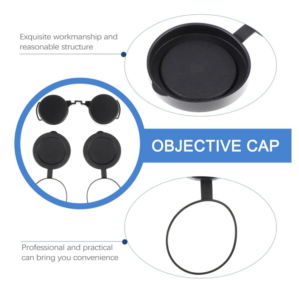 Mioyoow 10X42 Optics Binocular Caps, Objective Lens Caps Rubber Waterproof Binoculars Protective Covers For Compact Binoculars