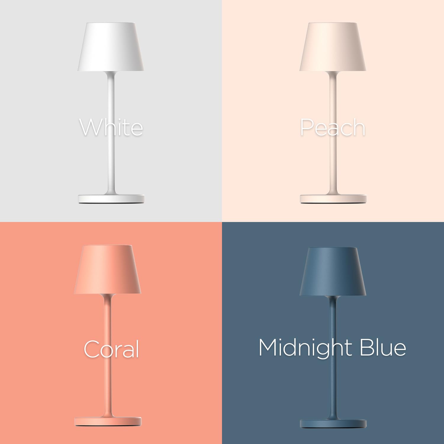 Mooas Cordless Table Lamp, Small Portable Rechargeable Led Desk Lamps, 3 Colors Stepless Dimming-Touch Mood Night Light For Nursery Reading Bedroom Livingroom Café Office Camping ⌀2.95 X 7.87 (White)