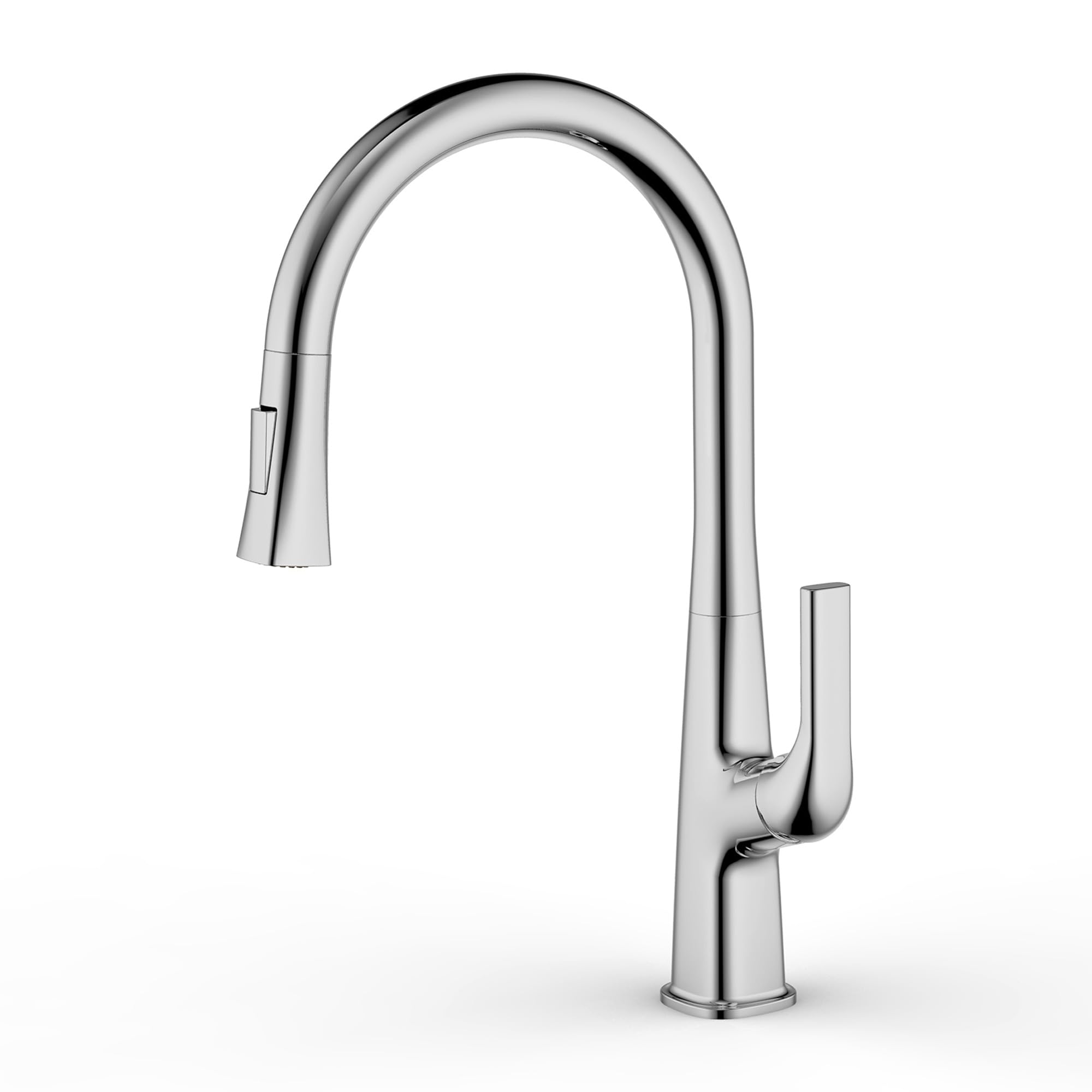 East Grove Home Pureflow Collection Faucet With High Arc And Pull Down 2-Mode Sprayer Or Stream Head With Single Comfort Handle In Brushed Nickel For Kitchen, Laundry, Or Outdoor Sinks