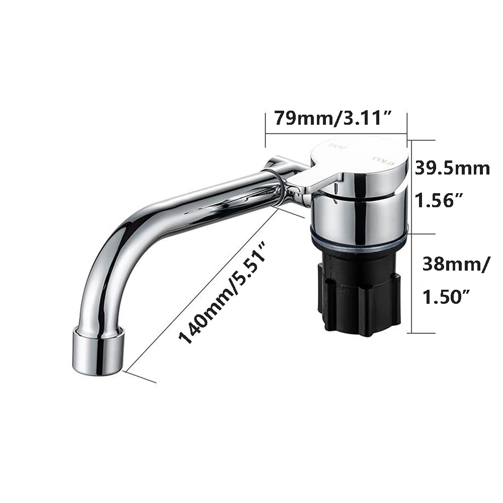 Riloer Foldable Kitchen Faucet 360° Rotation Sink Water Tap Single Handle Cold & Hot Water Mixer Copper Faucet For Rv Boat