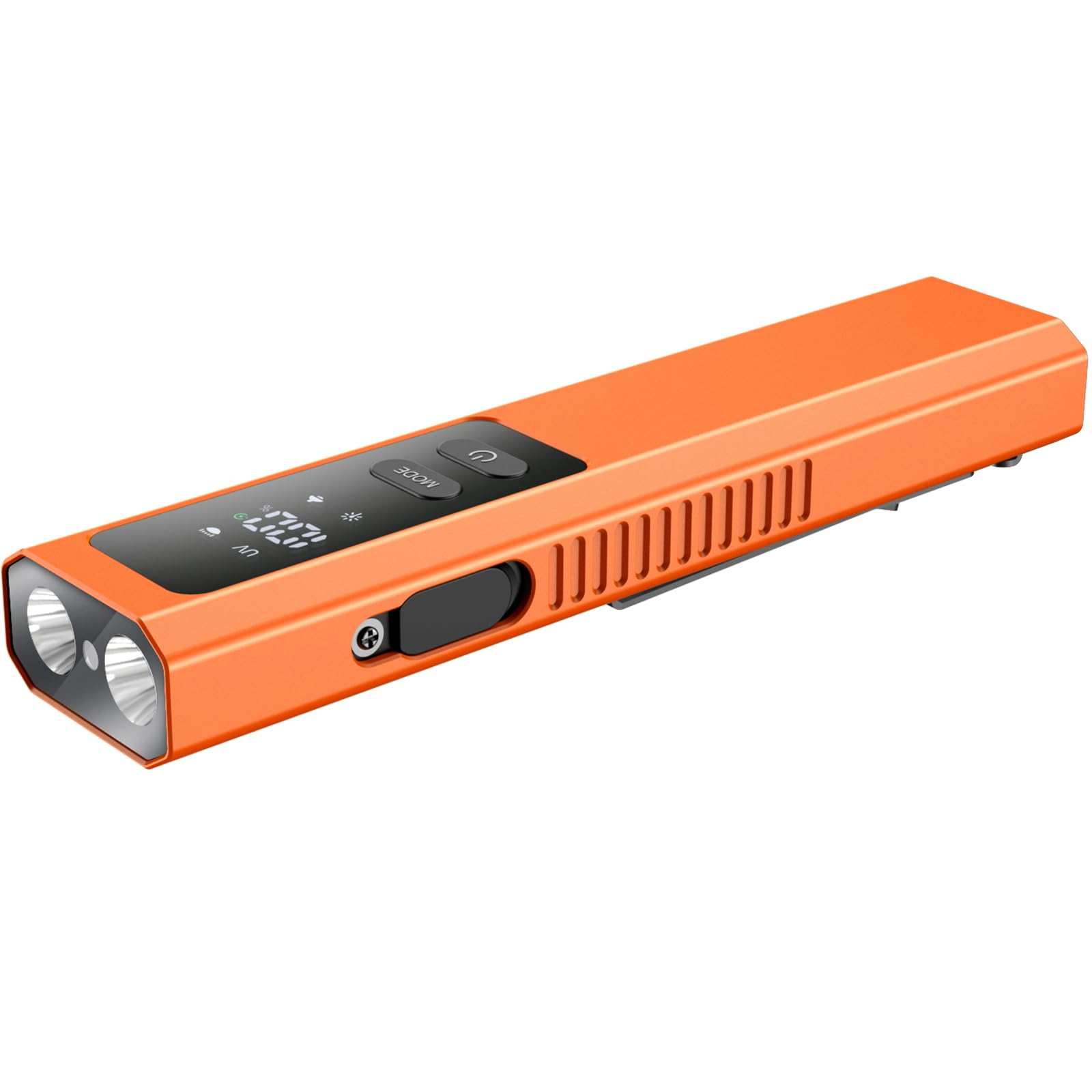 Weteamnoi Pro Edc Flashlight Flat With Green Beam, Uv Light And White Light Led Combo, Ipx4, Portable Pocket Flash Lights With Magnet For Outdoors Camping And Travel (Orange)