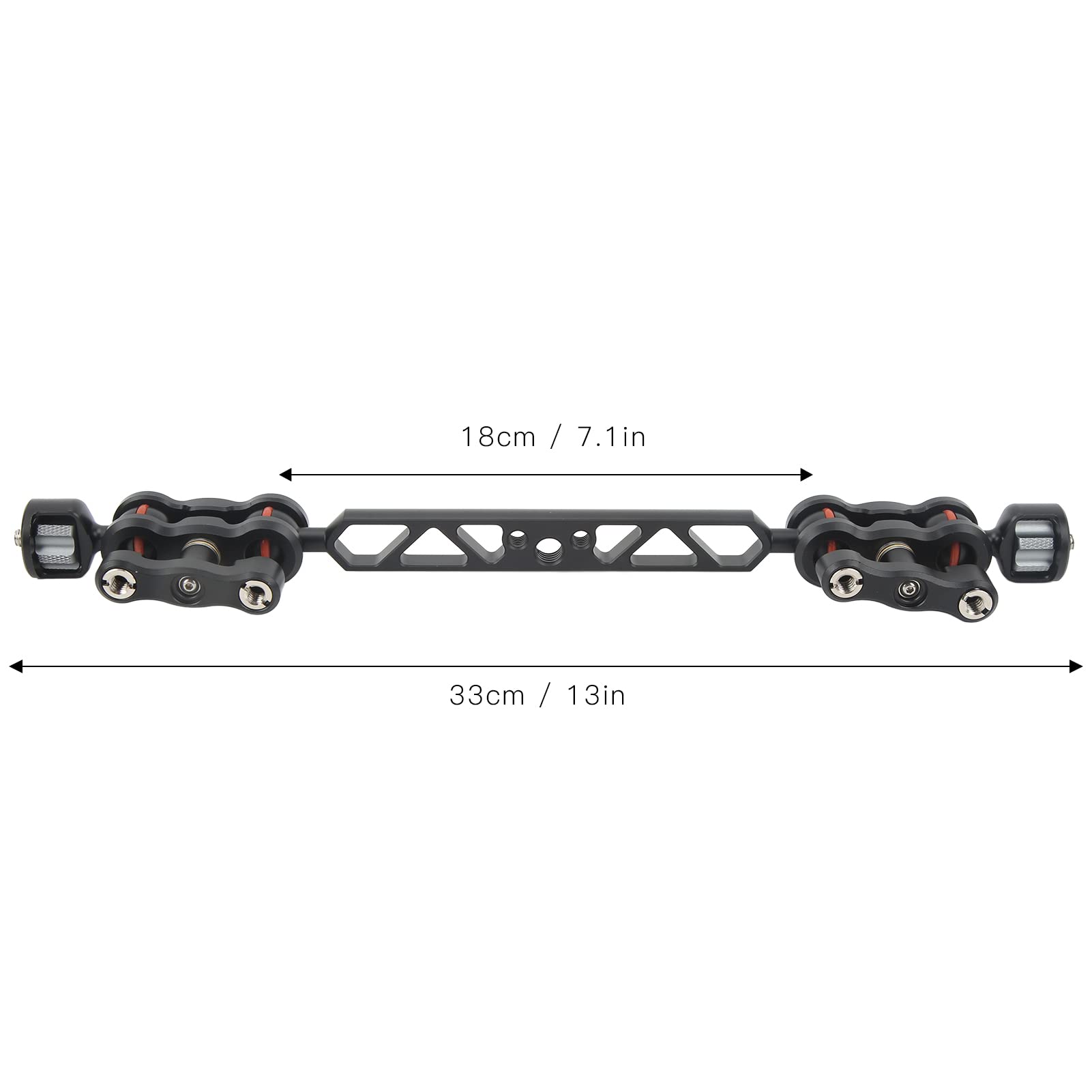Kimiss Articulating Arm Camera Mount 13In Articulating Magic Arm Camera Mount Adjustable Cnc Aluminum Alloy With 1/4" And 3/8" Thread For Led Light Microphone