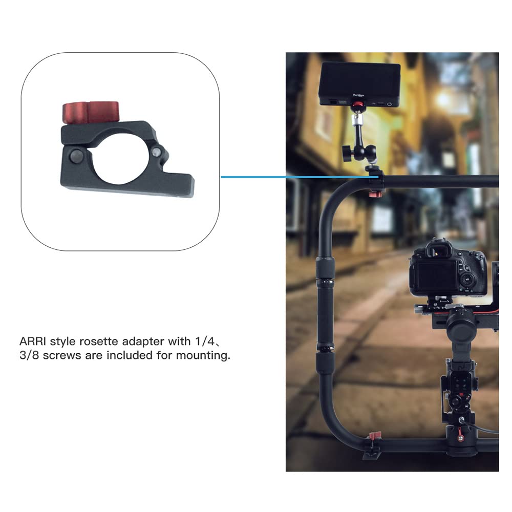 Bortt Ring Grip For Rs 2 Metal Ring Grip Gimbal Stabilizer Handheld Holder Ring Support 20Kg Load Capacity With V-Mount Clamp Carry Bag Replacement For Rs 2