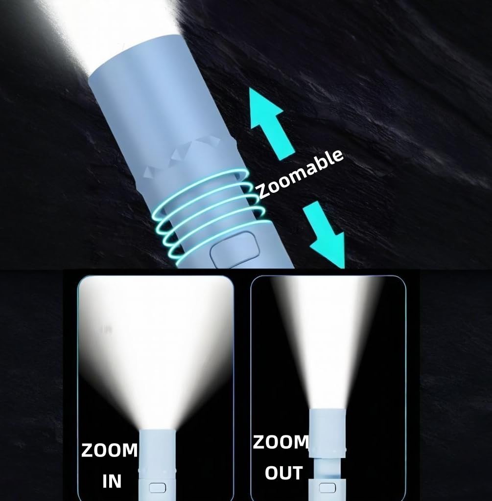 Darlur 5Pack Mini Small Led Flashlights，Usb C Rechargeable Flash Lights，Ultralight Zoomable Flashlights For Home, Emergency, Camping ，Dog Walking，Bulk For Kids