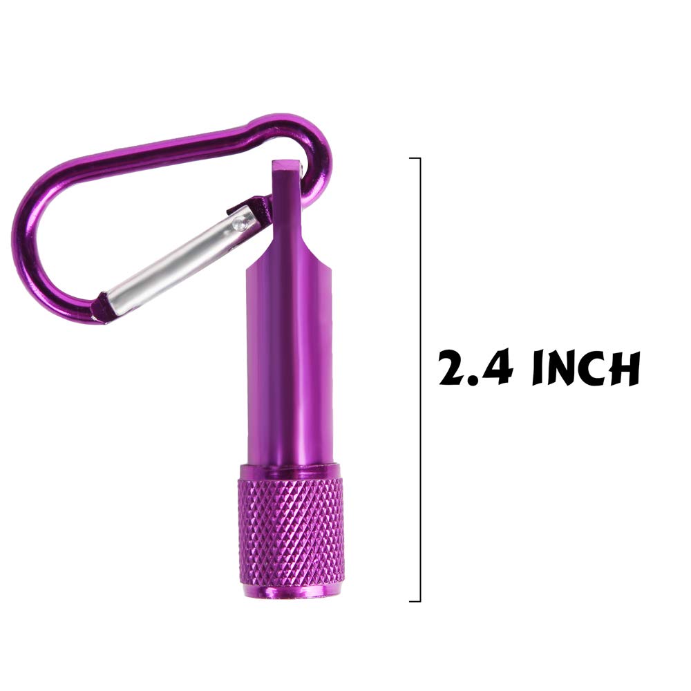 Proloso Mini Led Flashlight Keychains Portable Flashlight Keyring Carabiner Toys Bulk For Kids Party Favors Camping Hiking 15 Pcs