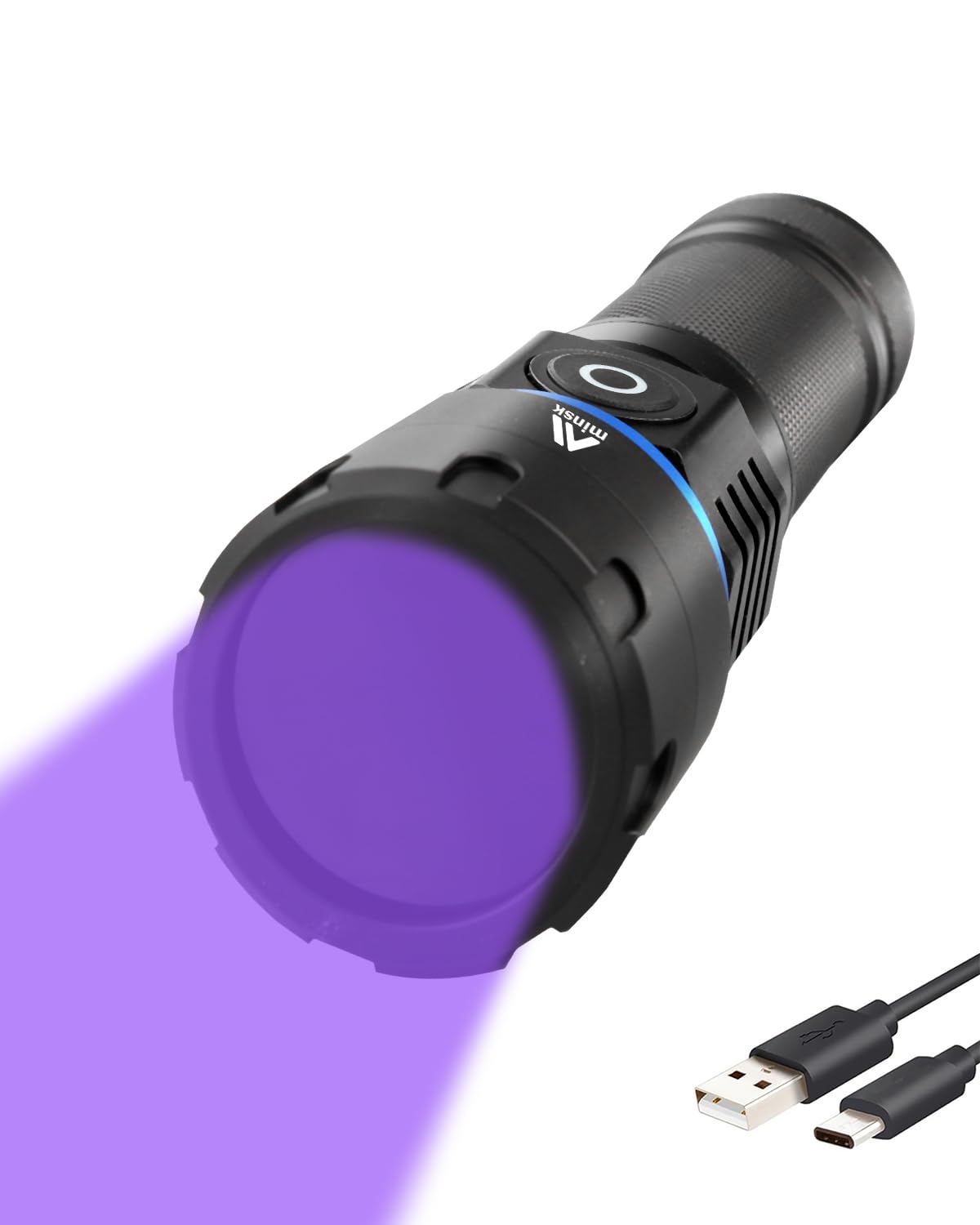 Minsk Black Light 60W, Flashlights High Lumen, Usb C Rechargeable, 2 Modes Powerful Lights For Pet Urine Detection, Resin Curing, Minerals, Blood Tracking, Ac Leak