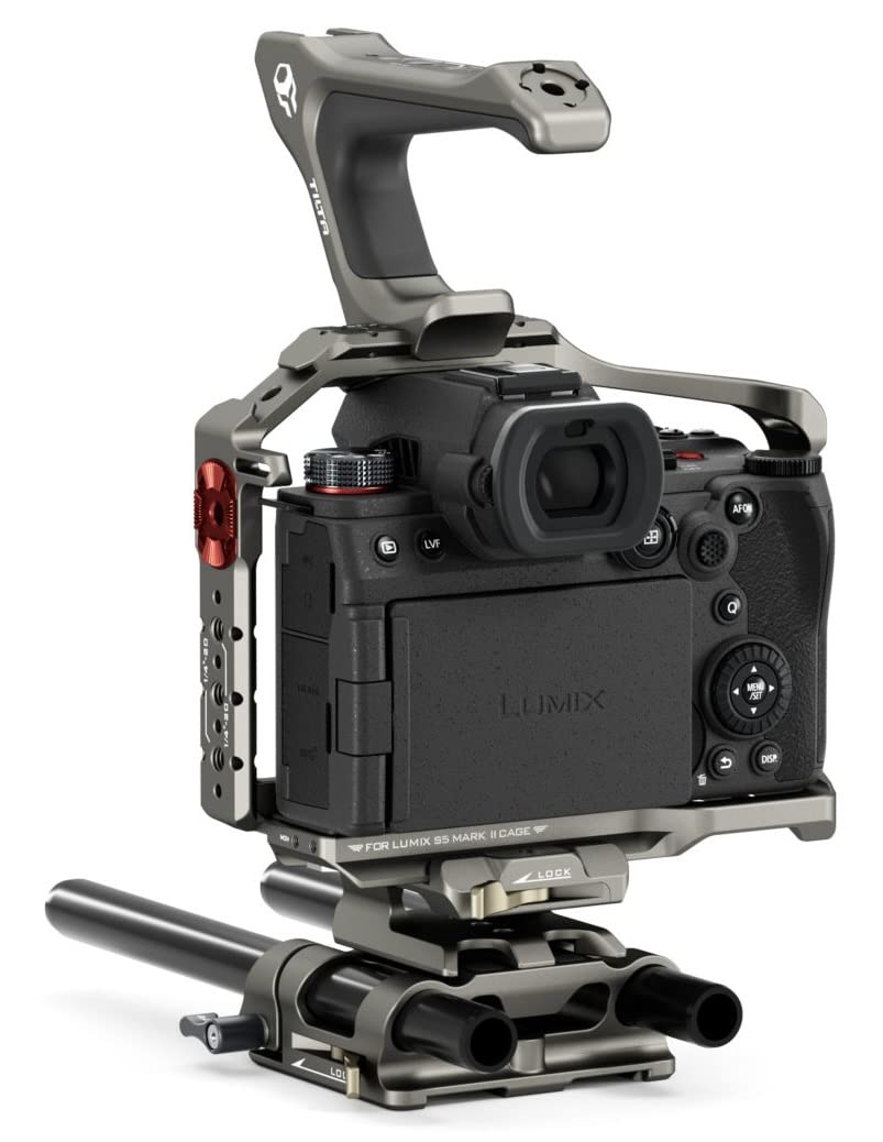 Tilta Camera Cage Compatible With Panasonic S5 Ii/Iix/G8 Ii Basic Kit - Titanium Gray, Cold Shoe And 1/4"-20 Threads With Locating Pins  Ta-T50-A-Tg