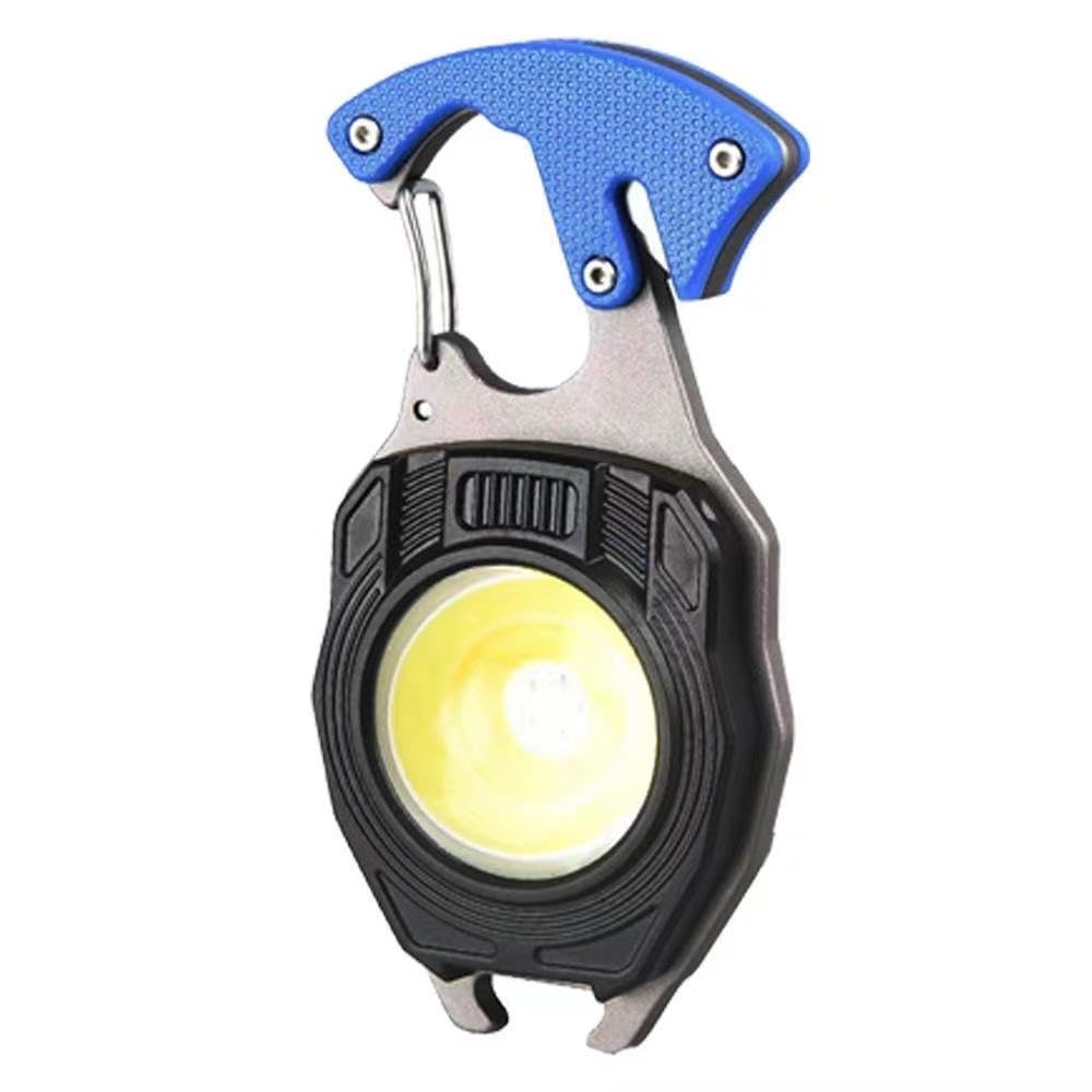 Ezolife Cob Keychain Work Light Keychain Flashlights 7 Light Modes 1600Lumen,Portable Usb Rechargeable Cob Work Light Emergency Light With Folding Bracket Bottle Opener And Magnet Base