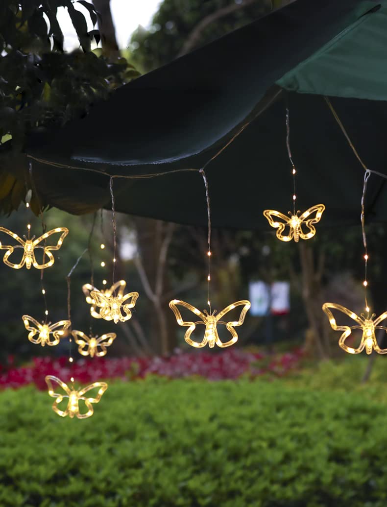 Sdoublem Solar Usb String Butterfly Lights Indoor Outdoor 10 Led Fairy Light Decorations For Garden Fence Patio Yard Christmas Tree, Lawn, Patio, Party Decoration (Solar Light)