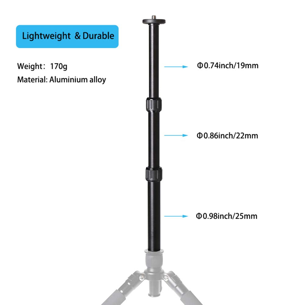 Fiewszihu Tripod Center Column Extension Camera Mount Extender Telescopic Rod 3 Section Pole For Monopod Dslr Photo Studio Outdoor Macro Shooting