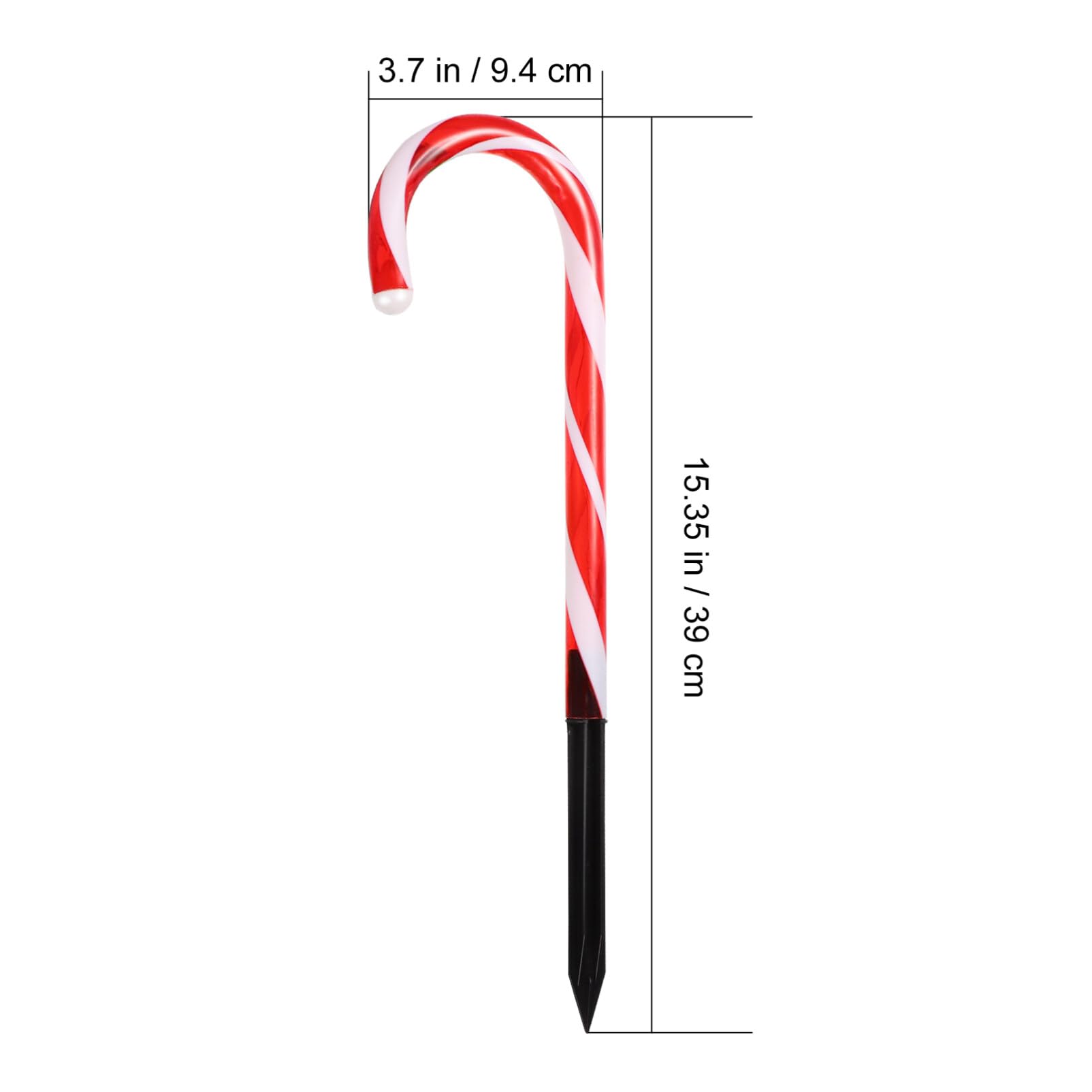 Osaladi 2 Sets Christmas Candy Cane Lights Outdoor Solar Path Lights Candy Cane Pathway Markers For Yard Garden Patio Walkway Party Decor, Colorful Light