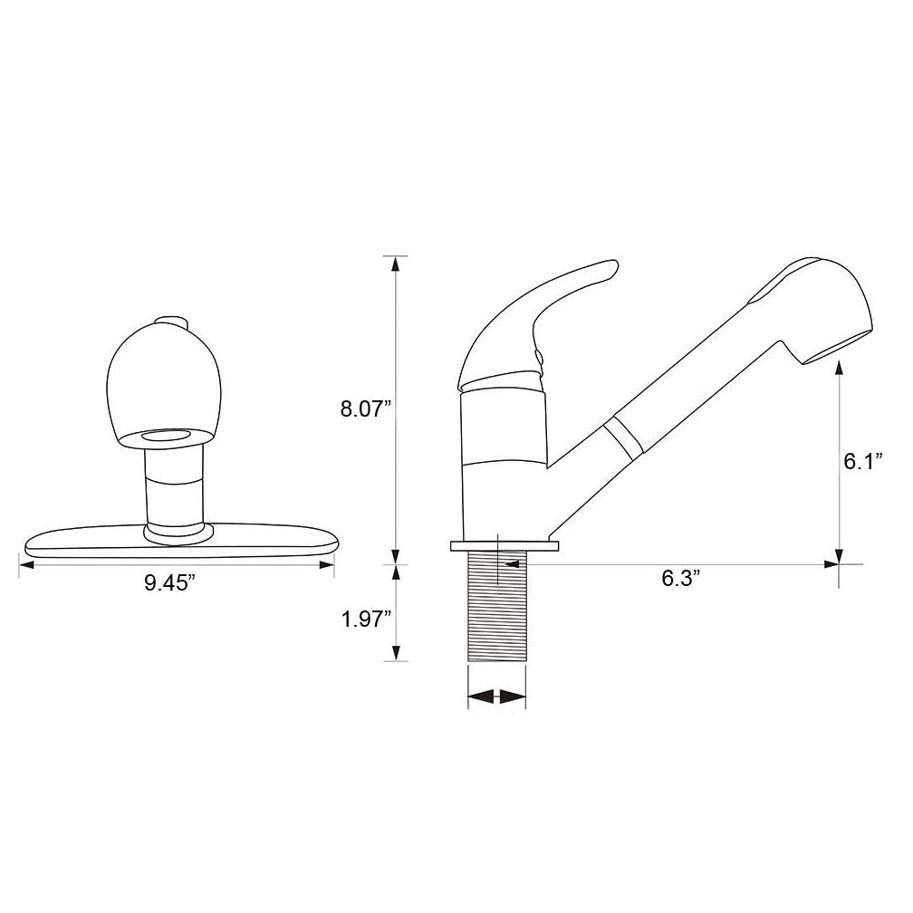 Kingo Home Modern Single Handle Stainless Steel Brushed Nickel Pull Out Sprayer Bar Kitchen Faucet,Small Kitchen Sink Faucet With Escutcheons Single Hole Kitchen Faucet