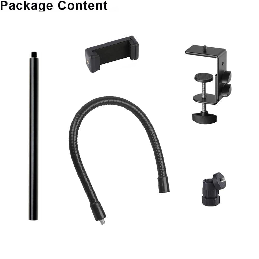 Etubby Webcam Stand Phone Holder Desktop Adjustable Gooseneck Video Clamp Stand Camera Mount For Cellphones, Logitech Webcam C922 C930E C920S C920 C615, Etc. (1/4" Threads)
