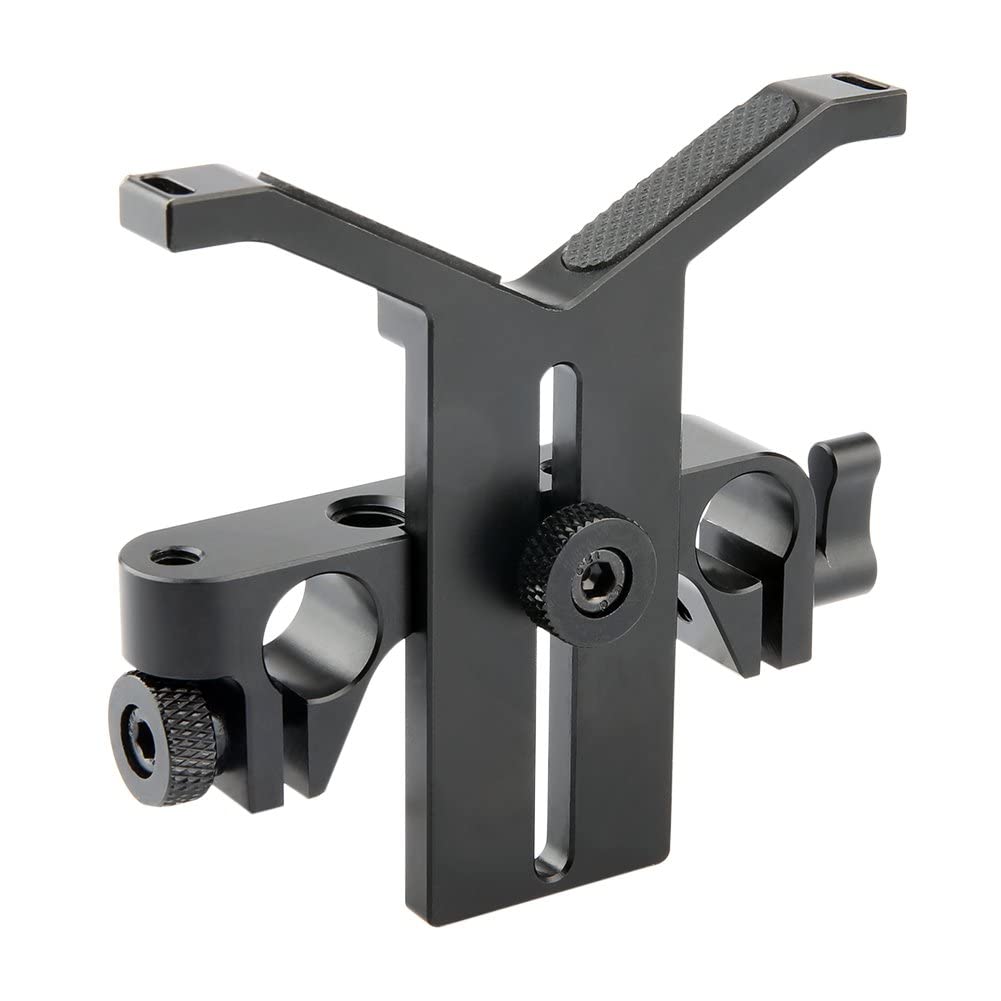 Niceyrig Long Lens Support Bracket Height Adjustable With 15Mm Rod Clamp For Follow Focus Dslr Camera 15Mm Rail Block System