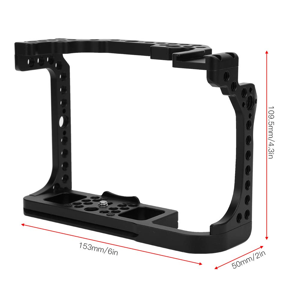 Tikatarer Camera Cage, Camera Stabilizer With Inner Hex Wrench 6X4.3X2In Black Aluminium Alloy Photography Extension Cage For R Mirrorless Camera
