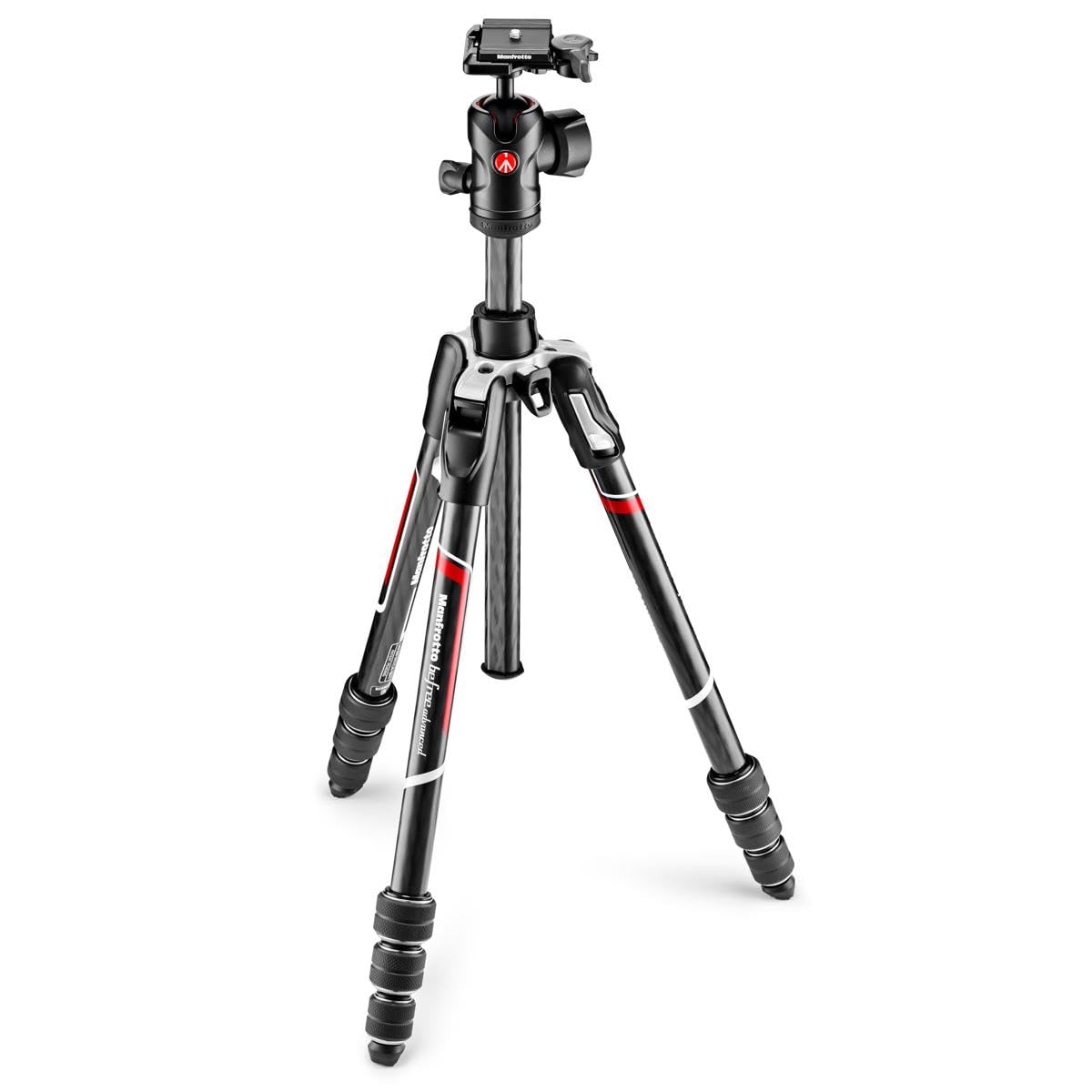 Manfrotto Be Advanced 4-Section Carbon Fiber Travel Tripod With 494 Center Ball Head, Black