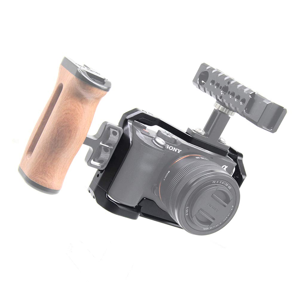 Easy Hood Camera Cage For Sony Alpha 7C / A7C / Ilce-7C, Vlogging Video Camera Rig Stabilizer With Built-In Cold Shoe, 1/4" Mounting Points And 3/8" Locating Hole