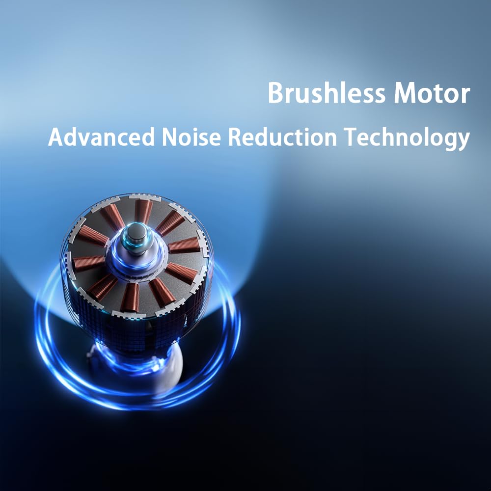 Desktop Cordless Turbo Fans, 100-Speed Adjustment, Brushless Motor, 10-Meter-Wide Airflow