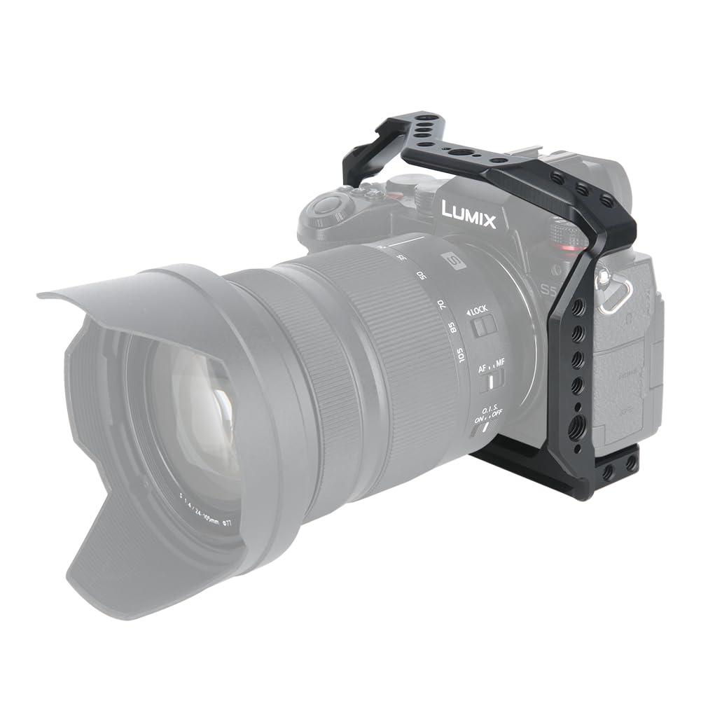 Niceyrig S5 Streamline Cage For Panasonic Lumix S5 / G9 Ii Mirrorless Camera With 3/8 1/4 Thread Nato Rail Cold Shoe - 406