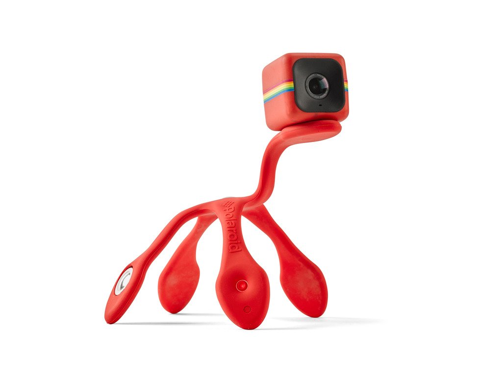 Polaroid Flexi-Pod Tripod/Mount Cube, Cube+ Hd Action Lifestyle Camera - Red