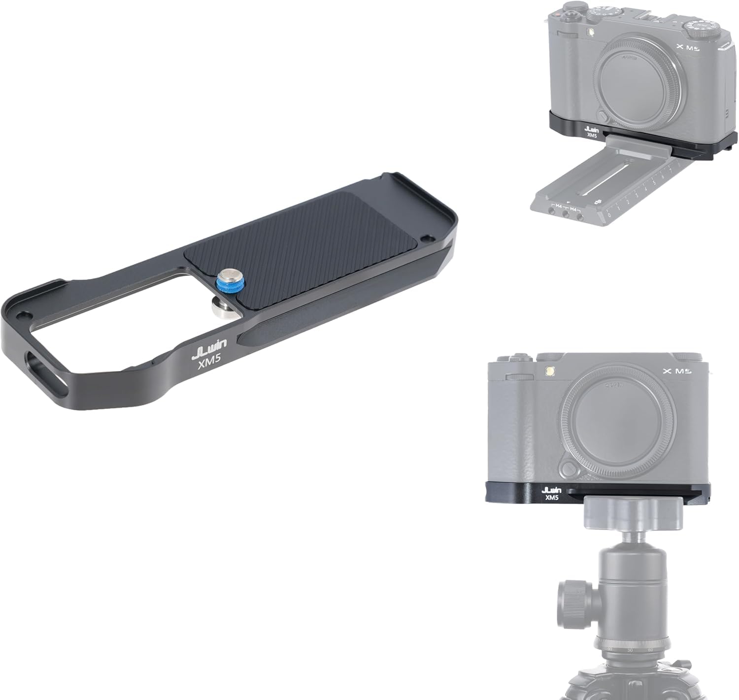 Hersmay Fuji Xm5 Camera Quick Release Base Plate For X-M5 Camera, Compatible With Arca-Swiss Fit For Dji Ronin Rs 2 / Rs 3 / Rs 3 Pro/Rs 4 / Rs 4 Pro Gimbal Stabilizer(Black)
