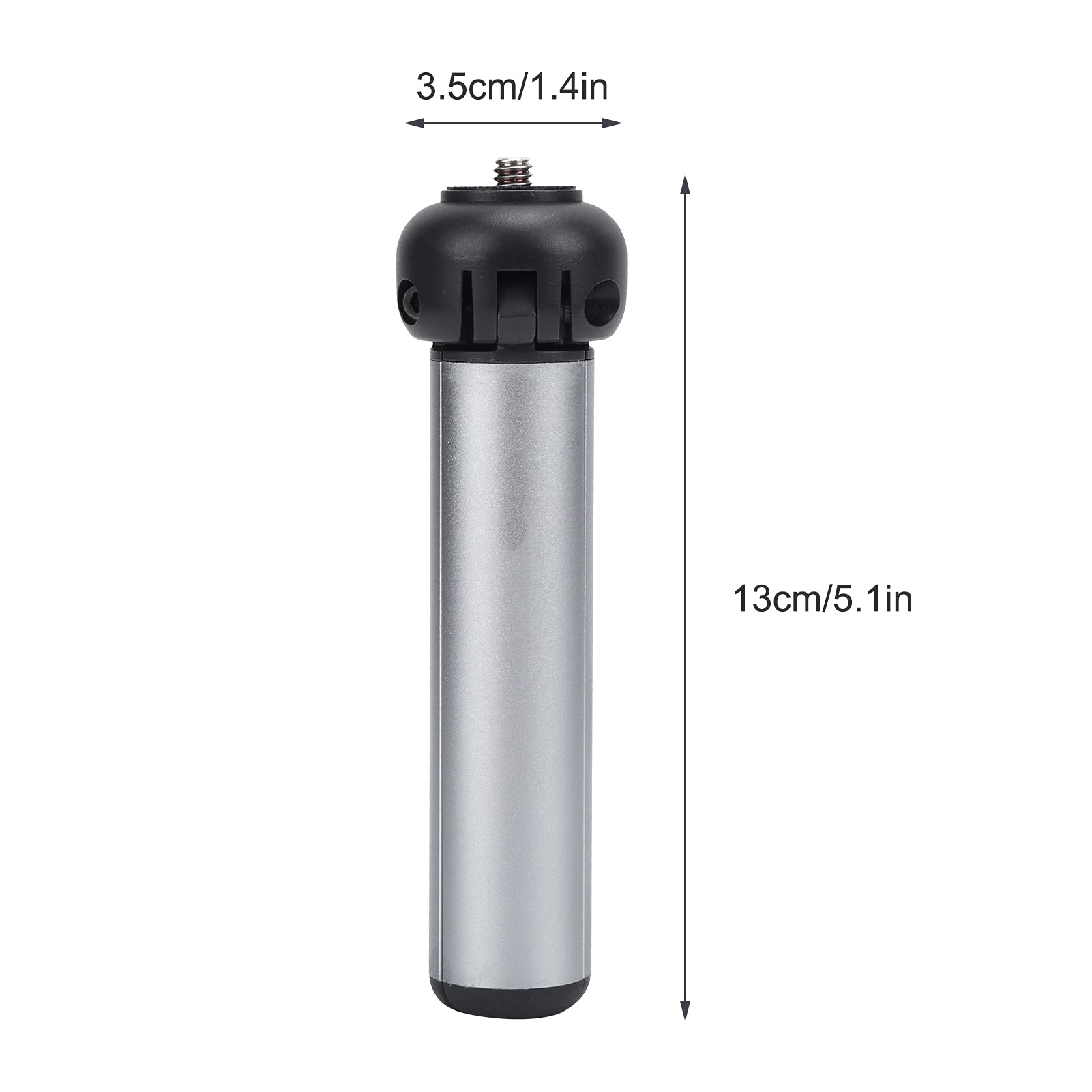 Hilitand Mini Tripod Stand,Aluminum Alloy 13Cm/5.1Inch 1.5Kg Load Handheld Foldable 1/4 Inch Mount Bracket Camera/Extension Rod Photography Tripod Handle Grip,For Live Streaming/Selfie