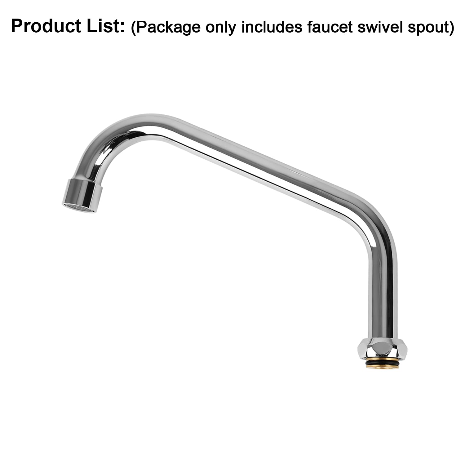 Tnroted 8 Inch Commercial Faucet Spout Replacement With 2.2 Gpm Aerator Fits For All T&S Faucets, 360° Stainless Steel Faucet Swivel Spout For Home Kitchen Sink, Chrome Finish