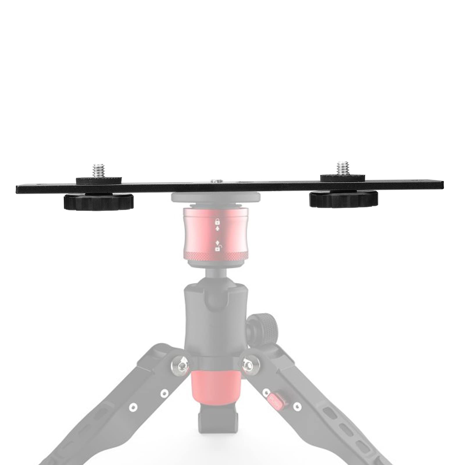 Chromlives Dual Camera Mount Flash Extension Bar, 8"/20.3Cm Tripod Bracket Mount, 1/4'' Dual Hot Shoe Mount For Camera Compatible With Led Light, Dslr Camera, Tripod And More