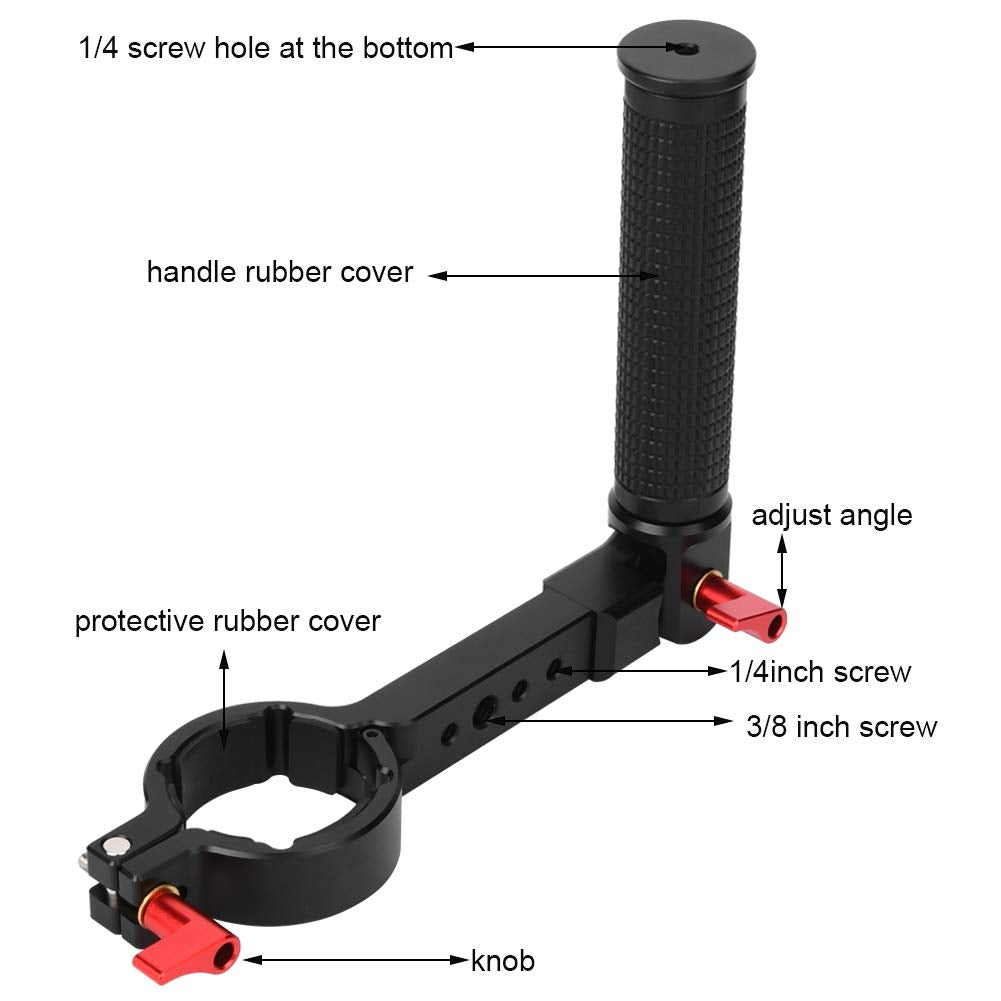 Pomya Gimbal Hand Grip, Lanyard Sling Extension Bracket Monitor Flash Mount Handle Extender Compatible For Dji Ronin-S Zhiyun Crane2 Handheld Gimbal Stabilizer(For Ronin-S)