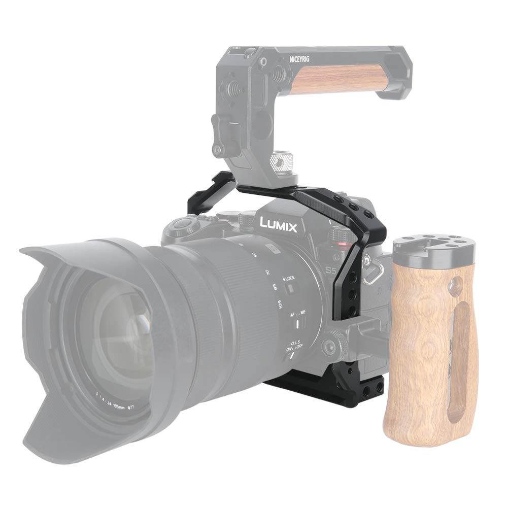 Niceyrig S5 Streamline Cage For Panasonic Lumix S5 / G9 Ii Mirrorless Camera With 3/8 1/4 Thread Nato Rail Cold Shoe - 406