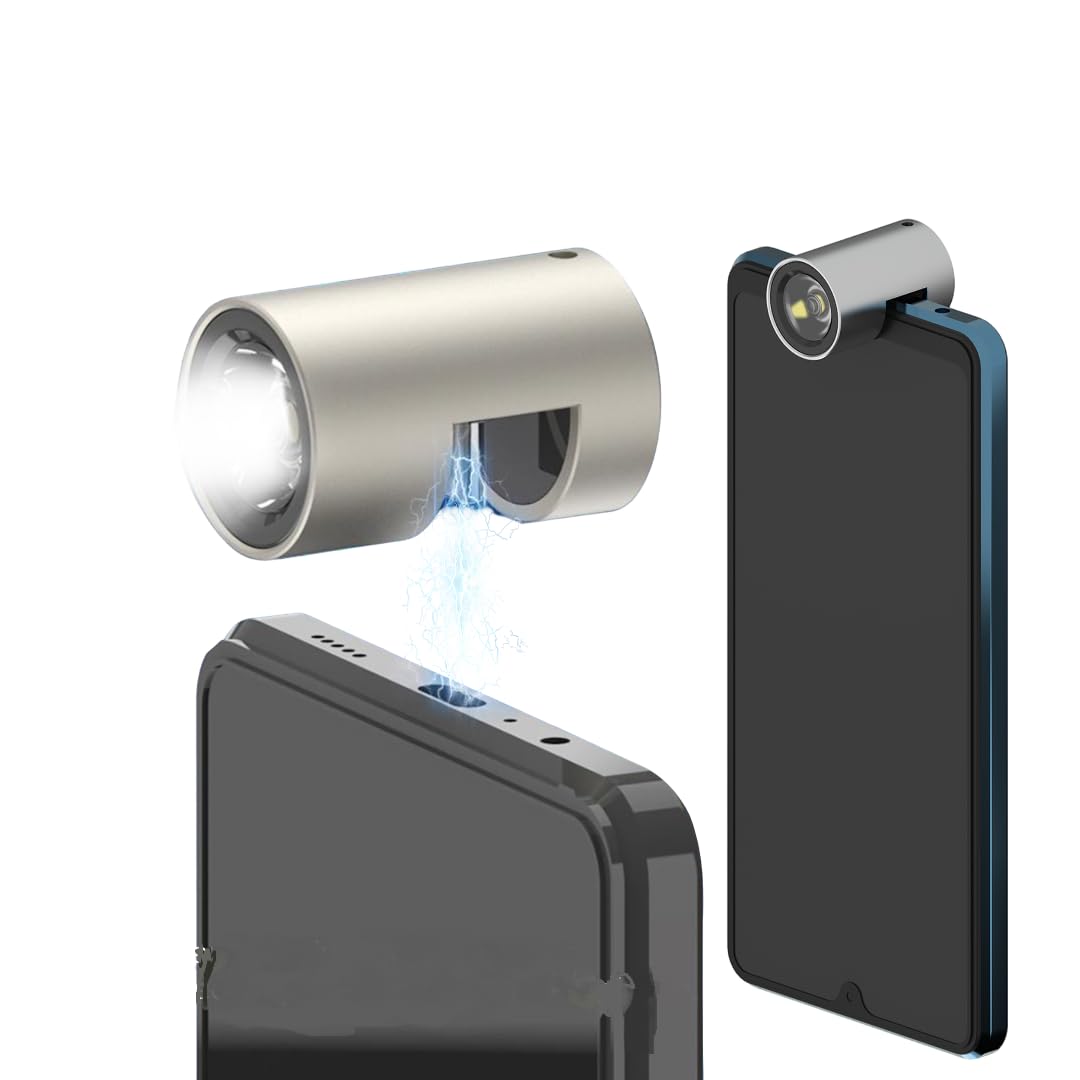 Vogueova Sparkmini Phone Mini Led Flashlight, 180 High Lumens Compatible With Iphone Light Lightning Connector, No Charging & Batteries, Powerful & Bright, Home & Outdoor, Keychain Light