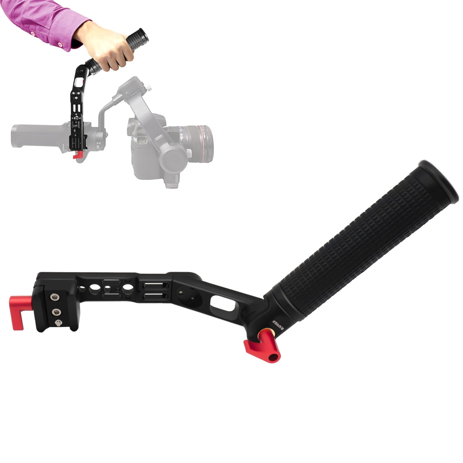 Hafoko Rs4 Handle Rs3 Handgrip Adjustable Sling Handheld Extension Aluminum Alloy Grip Mount With Nato Clamp Compatible For Dji Rs4/ Rs4 Pro/Ronin Rs3 Mini/Rs3/Rs3 Pro/Rs 2/Rsc2 Gimbal Stabilizer
