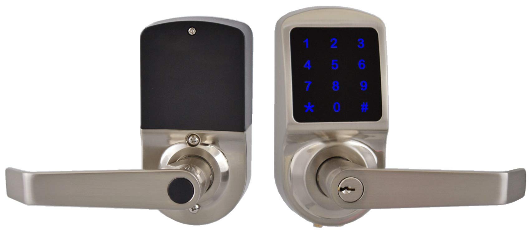 Scyan Smart Door Lock, Keyless Entry Door Lock, X3 Handle Lock With Touchscreen Keypad Access, Auto Lock Satin Nickel