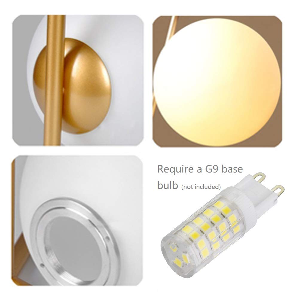 Dellemade Globe Table Lamp, Td00965 Mid-Century Golden Desk Lamp For Bedroom,Living Room,Kids Room,Office