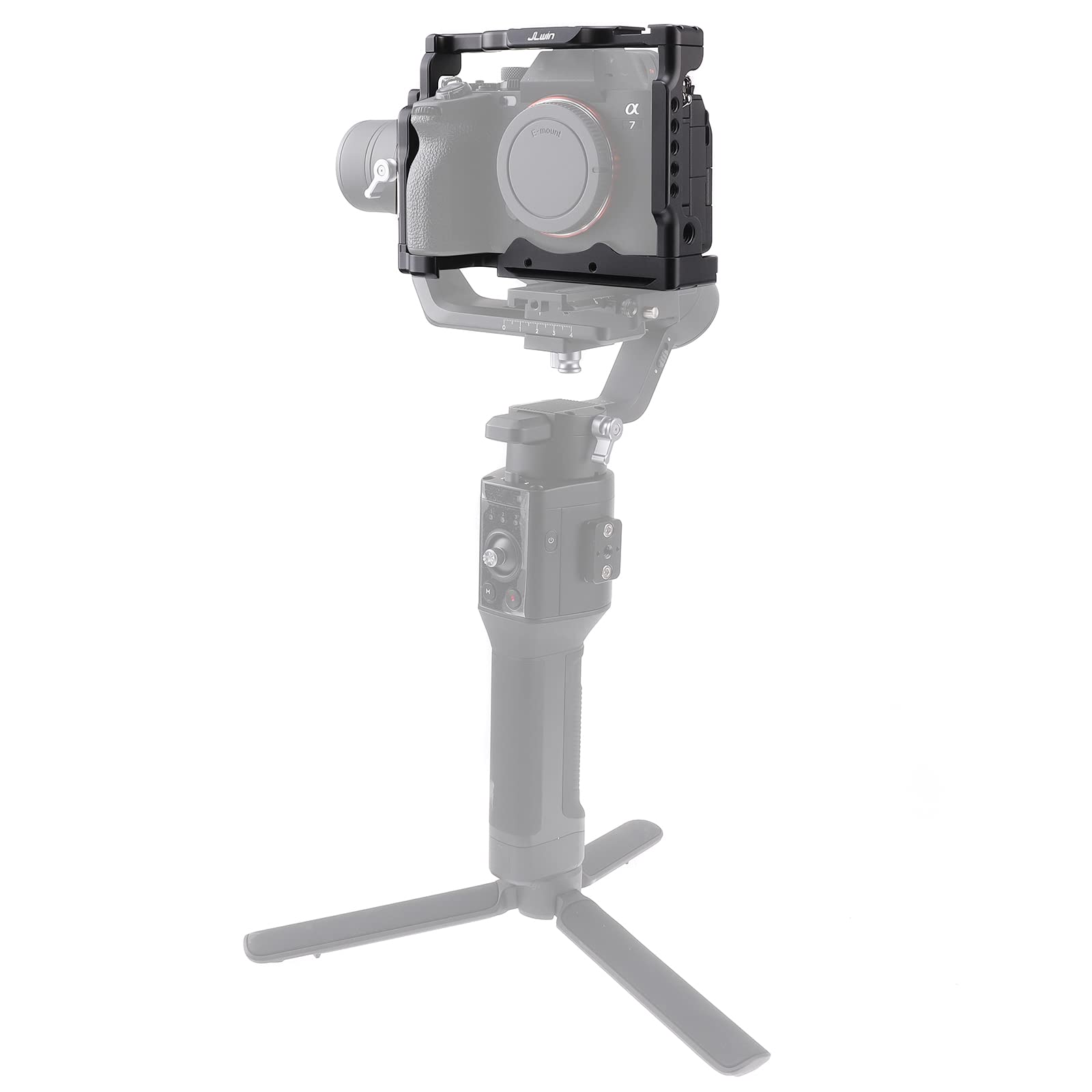 Focusfoto Camera Cage Video Filmmaking Stabilizer Rig Aluminium Alloy Extension Frame With Cold Shoe And 1/4" 3/8" Screw Mouting For Sony Alpha 7 Iv, Ilce-7M4, A7M4, A7 Mark Iv, Α7Iv Mirrorless Camera
