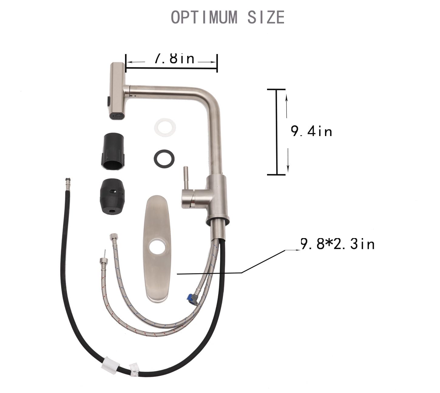 Ricinun Waterfall Kitchen Sink Faucet With Pull Down Sprayer Pull Out Stainless Steel Brushed Nickel Kitchen Faucet Single Handle 3 Function 360 Waterfall Swivel Sprayer