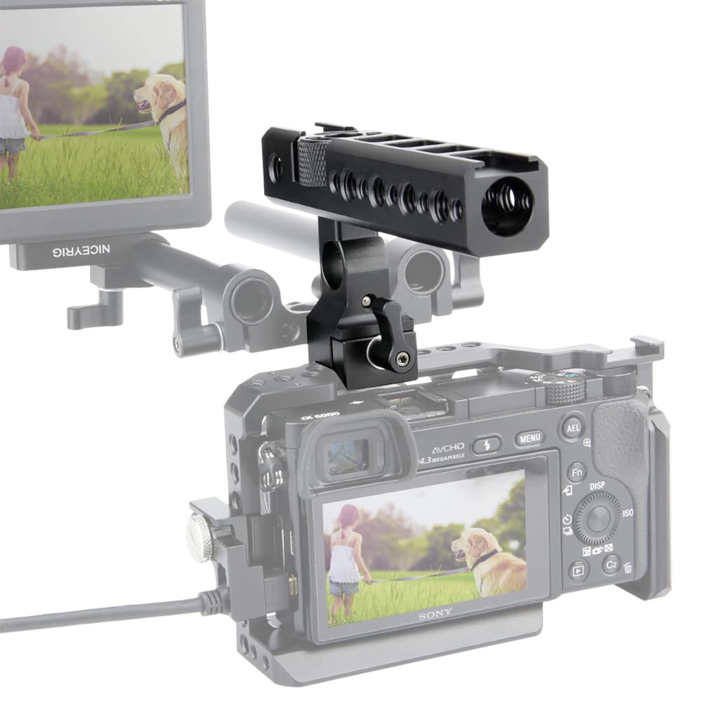 Niceyrig Quick Release Nato Top Handle With 15Mm Rod Clamp, Cold Shoe Mounts For Dslr Camera/Camcorder/Cinema Camera Cage