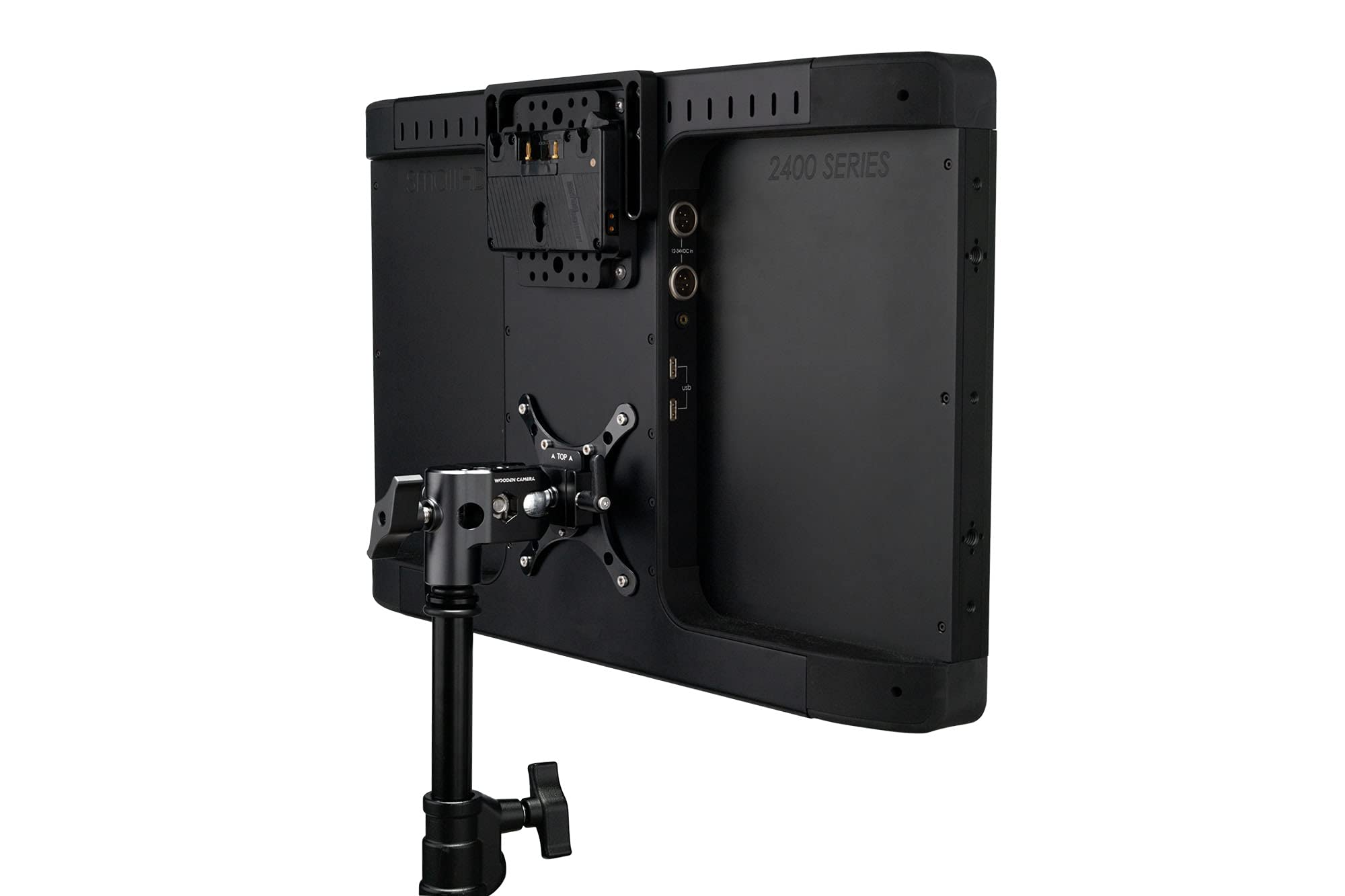 Wooden Camera Ultra Qr Articulating Monitor Mount (Baby Pin, C-Stand) For Production Monitors, With Quick Release And Arca Swiss Dovetail Clamp