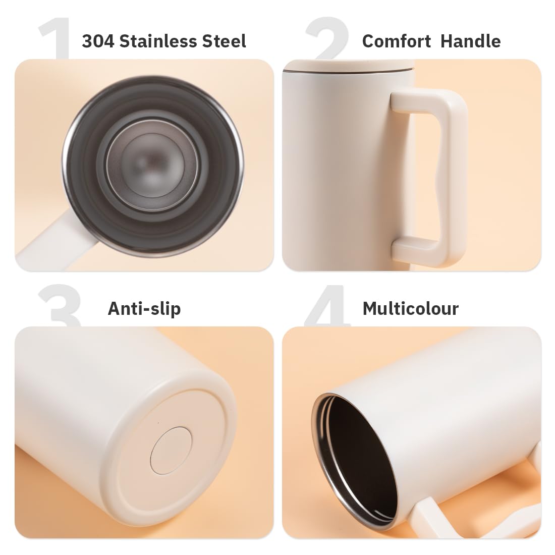 40Oz Stainless Steel Insulated Cup With Handle And Straw,Leak-Proof And Reusable Insulated Travel