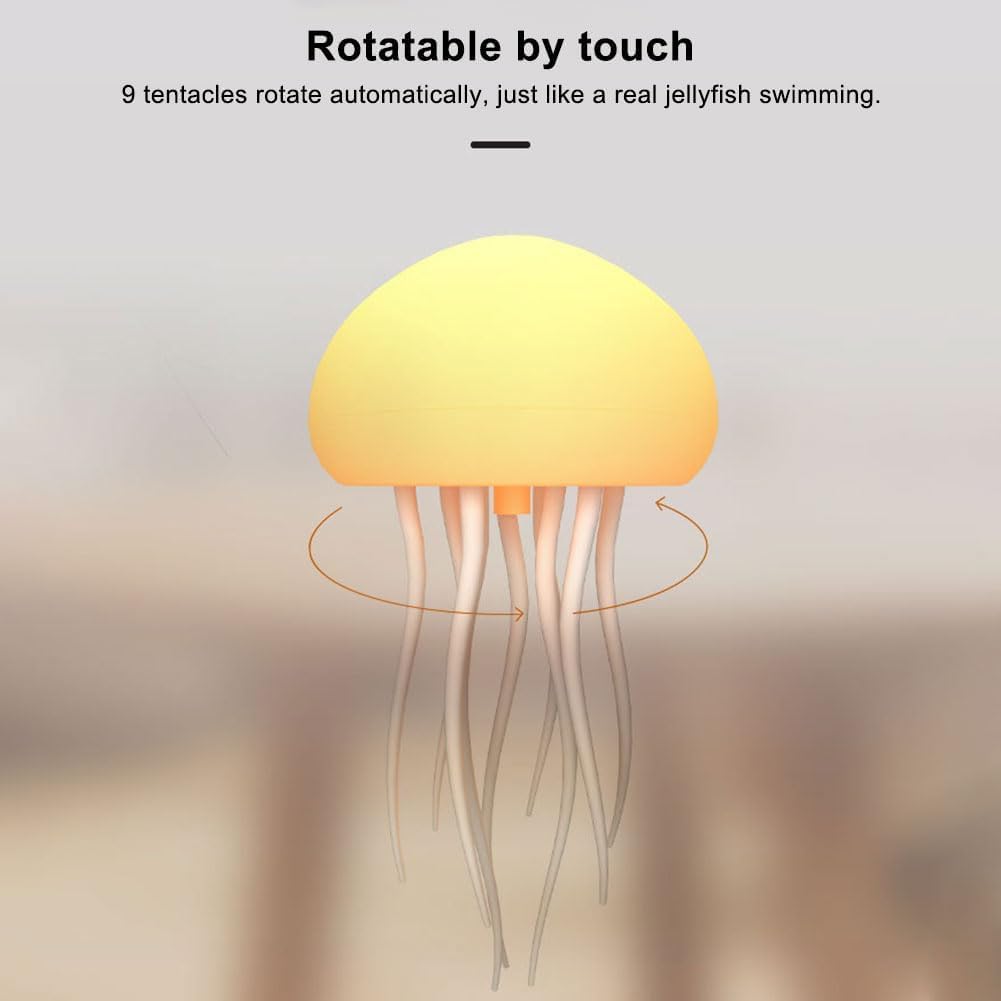 Lumiopet Quiet Jellyfish Lamp Led Mood Rechargeable Table Lamp With Touch Sensor And Voice Control Rgb Gradient Desk For Bedroom With Remote Control For ing Kids And Adult Night Light