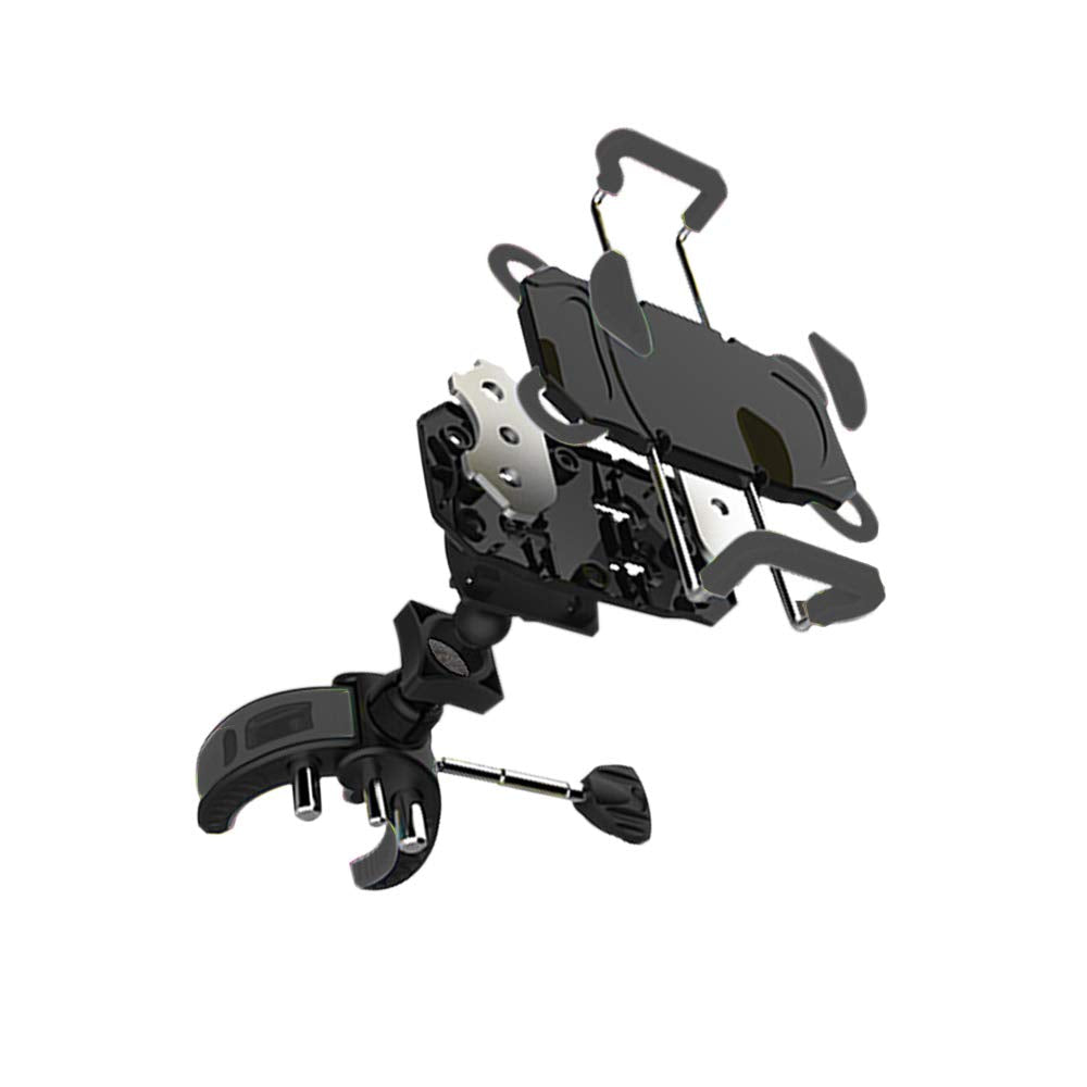 Ihens5 Bike Mount, Bike Phone Mount Motorcycle Baby Carriage Bicycle Mic Stand Cell Phone Holder Cradle With Rubber Strap 360 Degree Rotate For Iphone X 7 6S Plus 5S 5Se Sony Samsung (Black)