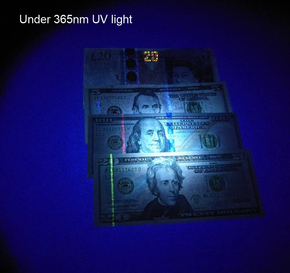 Wondsunson 2 X 365Nm 395Nm Black Light Uv Flashlight Mini Penlight Blacklight Ultraviolet Pen Flashlights For Id Check, Leak Ac Detection, Stamps Resin Curing Pet Urine, Stain Handheld Detector