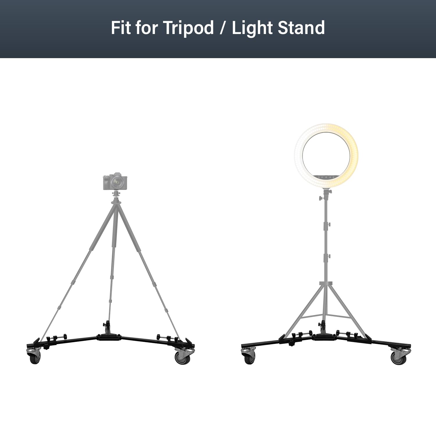 Ls Limo Studio Limostudio Limostudio (2 Pack) Heavy-Duty Adjustable Tripod Dolly Wheels For Smooth Camera Movement - Compatible With Various Dslrs, Agg3435