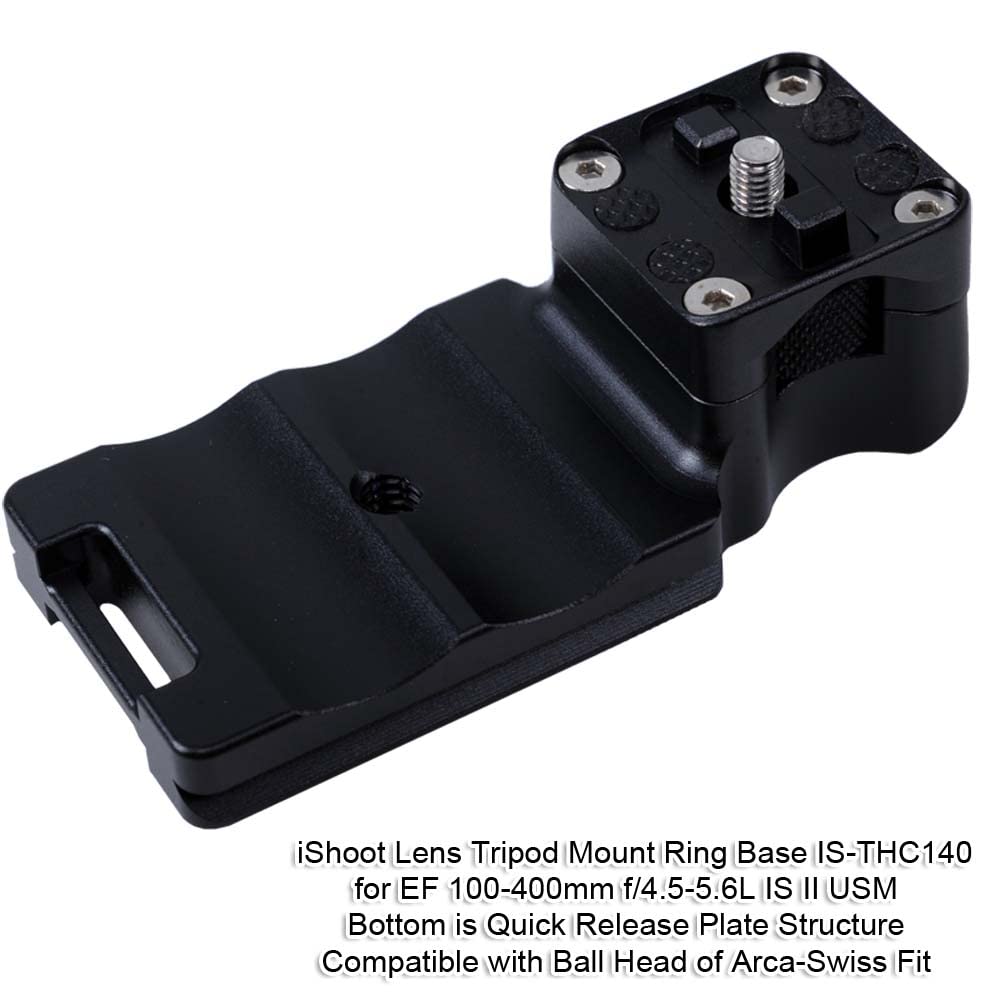 Ishoot Lens Collar Foot Tripod Mount Ring Base Replacement Stand Tripod Socket Compatible With Canon Ef 100-400Mm F/4.5-5.6L Is Ii Usm, Bottom Quick Release Plate For Arca-Swiss Fit Tripod Head Clamp