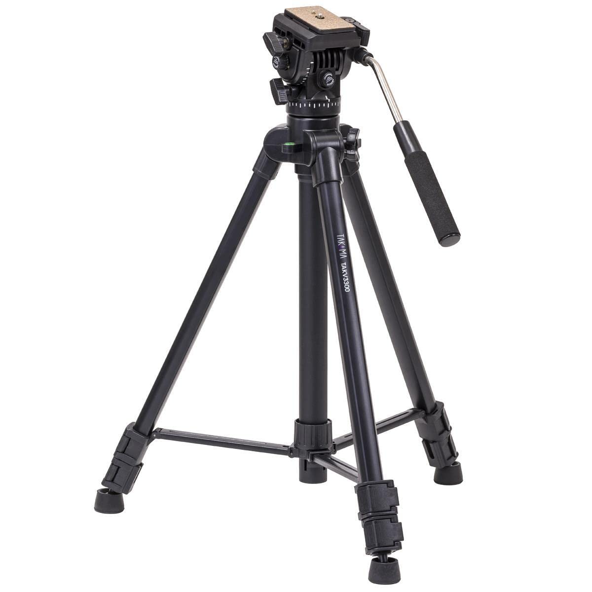 Takama 66" 3 Section Flip Video Camera Tripod Withfluid Drag Head