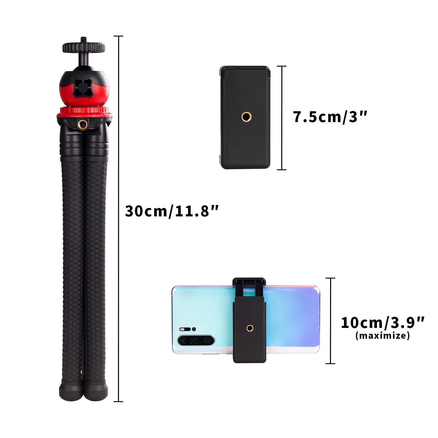 Minicor Flexible Bendable Tripodfor Iphone And Action Cameras,Mini Handheld Portable Tripod Stand For Vlogging Travel And Photography,Black