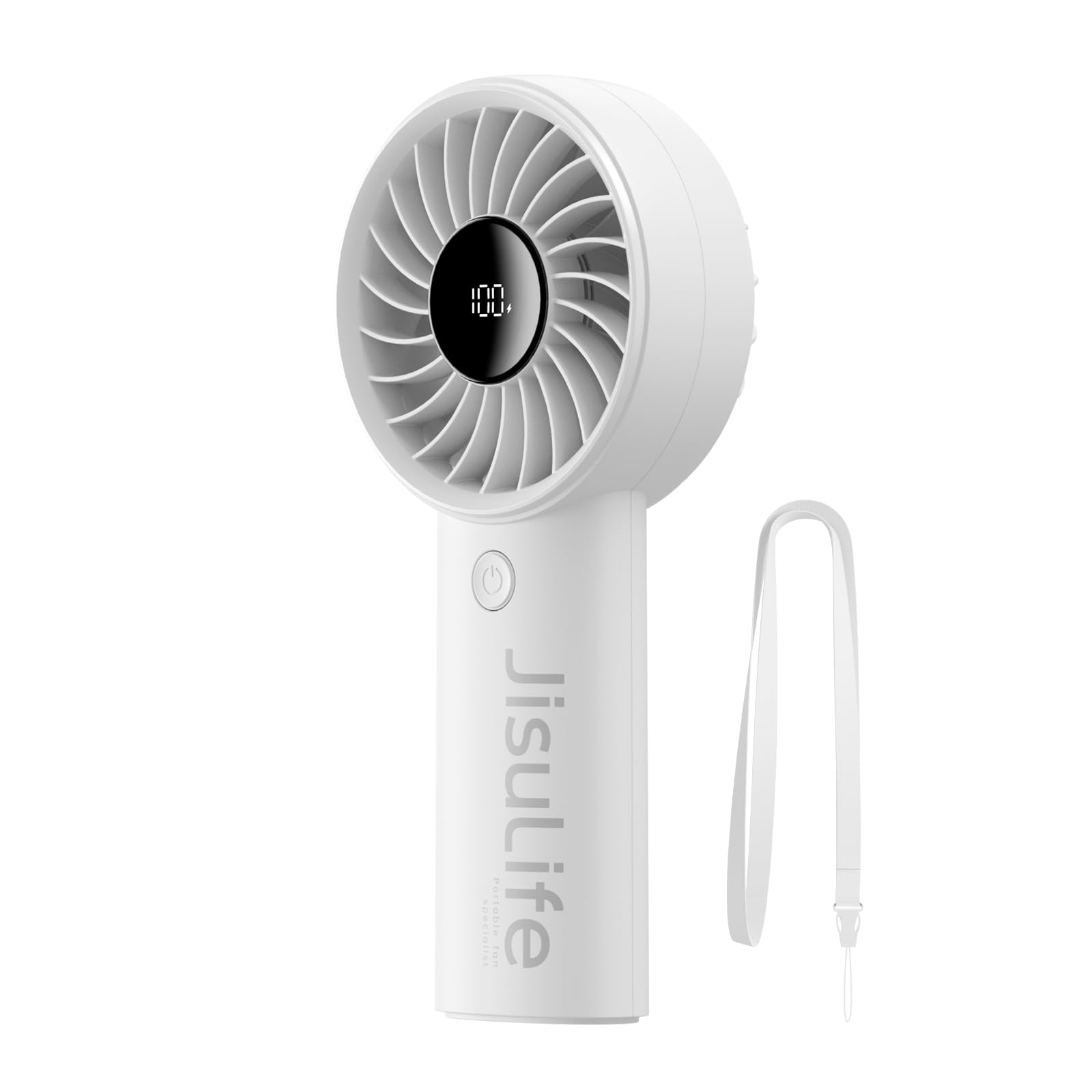 Jisulife Handheld Portable Fan With Powerful Motor,Led Display,5000Mah Battery,5 Wind Speeds - Koospark