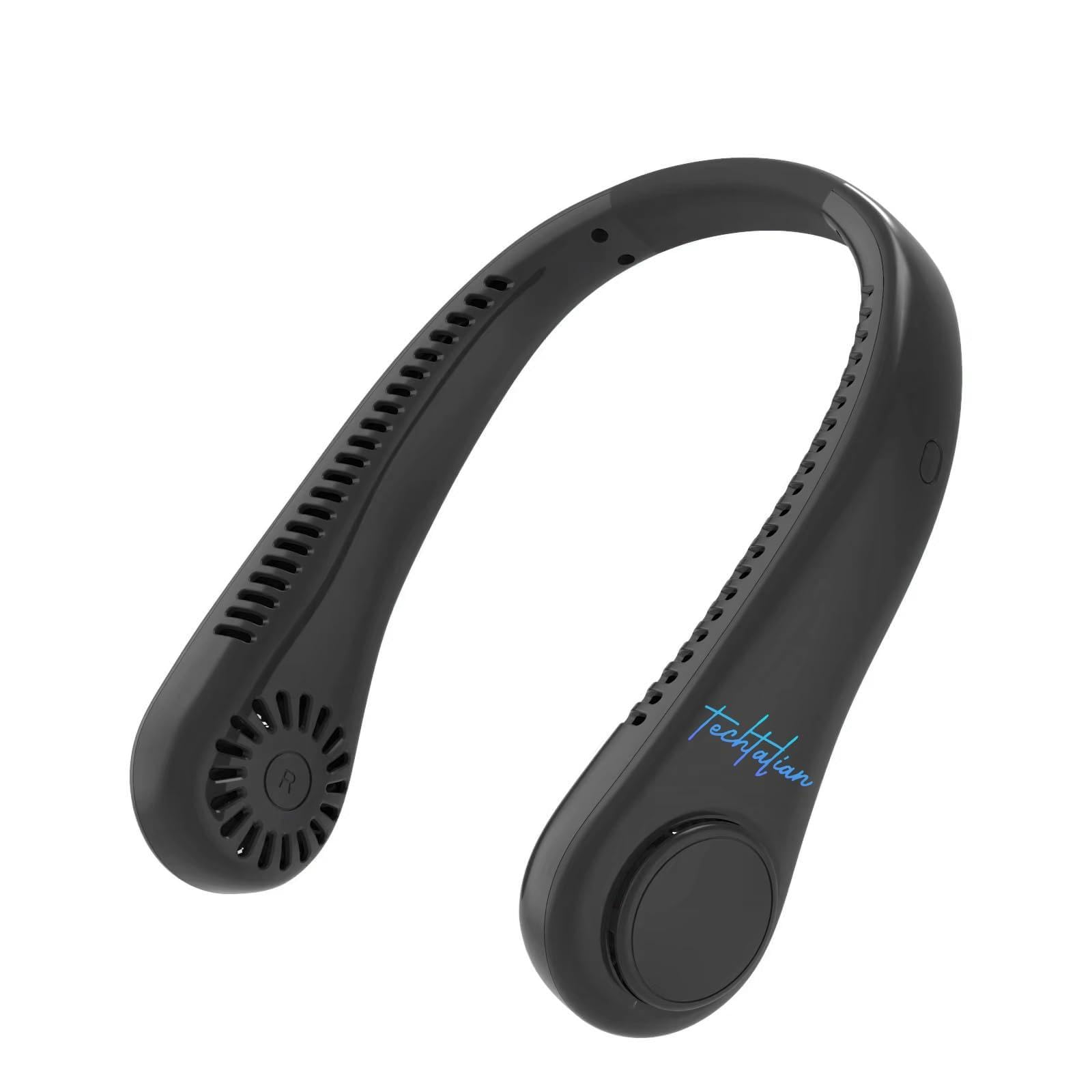 Neck Fan, Portable Fan, Neck Fans Rechargeable, Led Display, 4000 Mah Battery Operated, 3 Speeds - Koospark