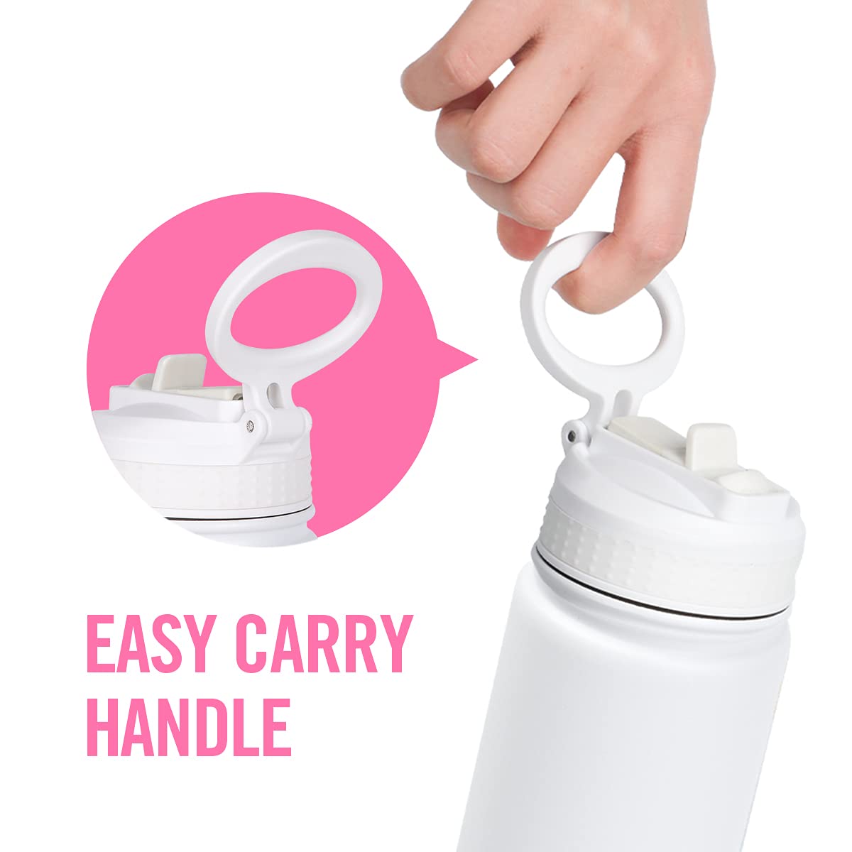 Life'S Easy Stainless Steel Insulated Water Bottle - Sports Water Bottle W/Loop Handle Bionic